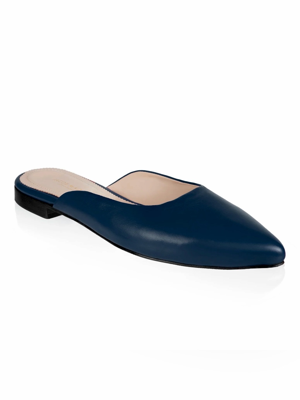 Cavallini Blue Leather Slip-On Mule Shoes.